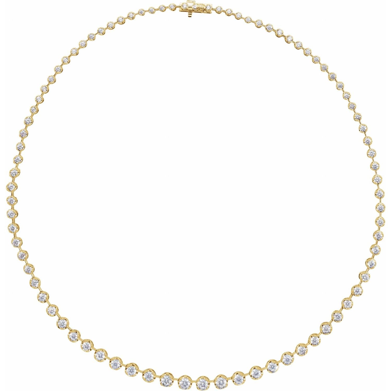 6 3/4 ct Lab-Grown Diamond Tennis Necklace in Yellow Gold