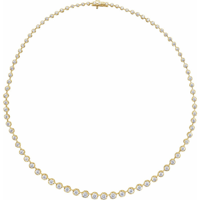 6 3/4 ct Lab-Grown Diamond Tennis Necklace in Yellow Gold