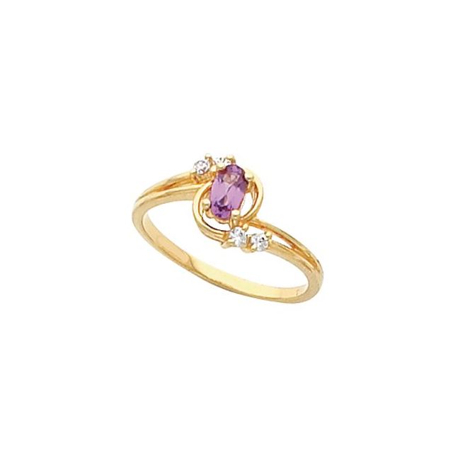 Oval Amethyst Accented Cocktail Ring