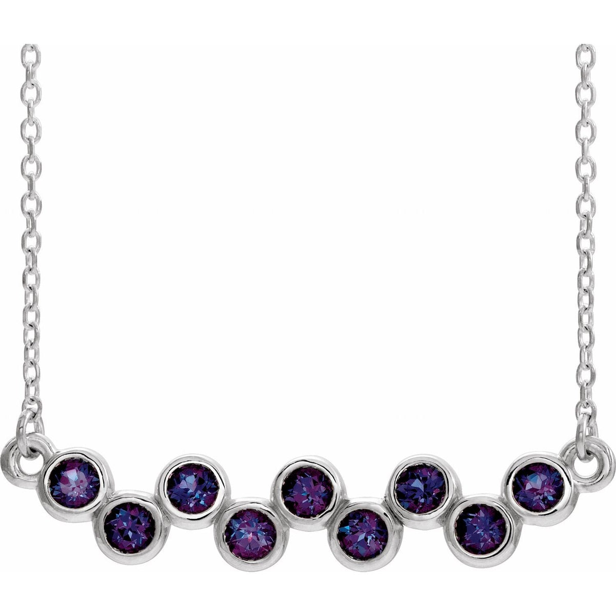 Natural Alexandrite Bezel-Set Bar Pendant