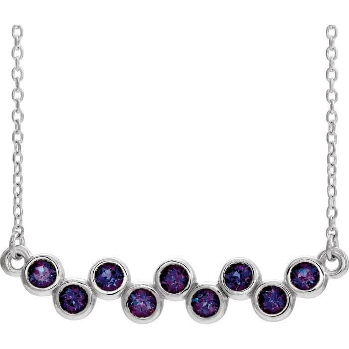 Natural Alexandrite Bezel-Set Bar Pendant
