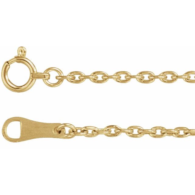 1.7mm cable chain necklace in 18k yellow gold, 16"