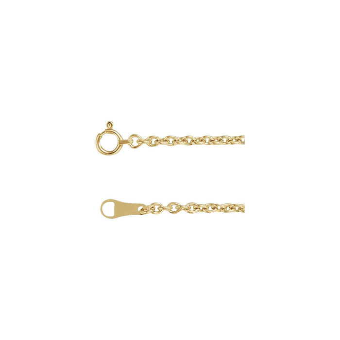 18K Yellow Gold 2.2 mm cable chain necklace