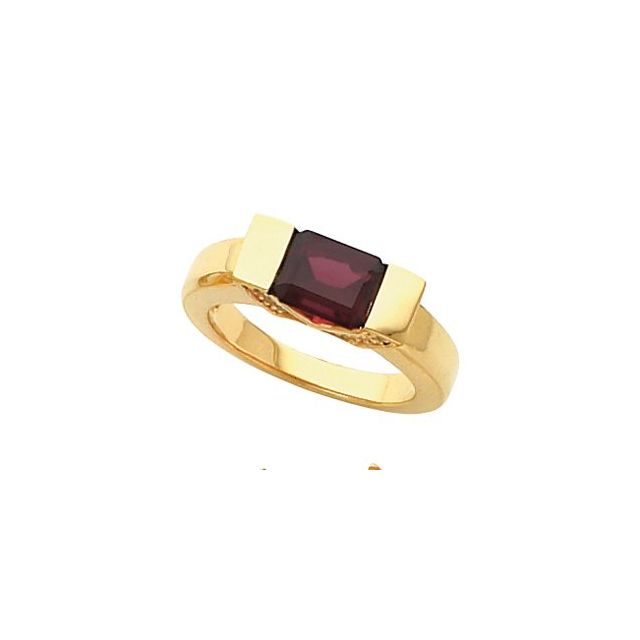 Emerald-Cut Opal Channel-Set Statement Ring