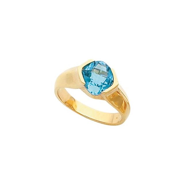 Riverbed Channel Cushion Blue Topaz Ring