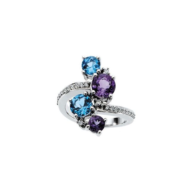 Round Opal Waterfall Cluster Ring