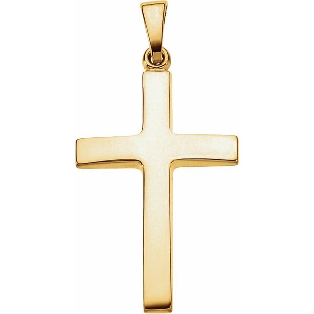 classic polished cross pendant in 18k yellow gold