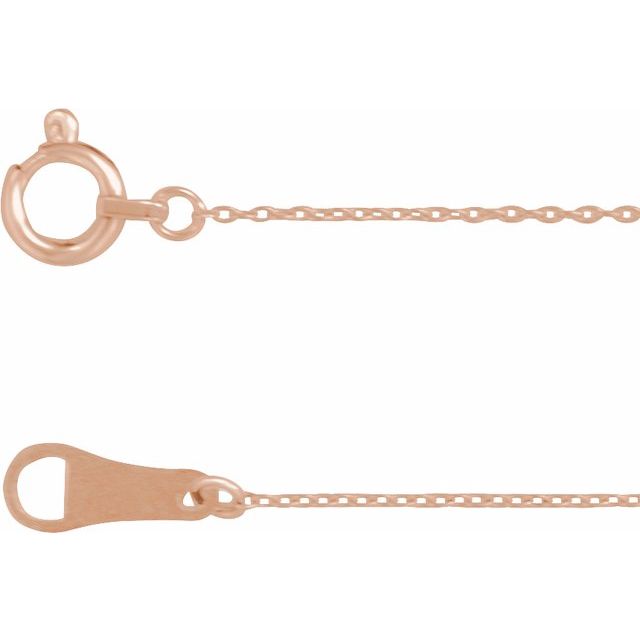 0.8mm cable gold chain necklace in 10k rose gold, 16 inch