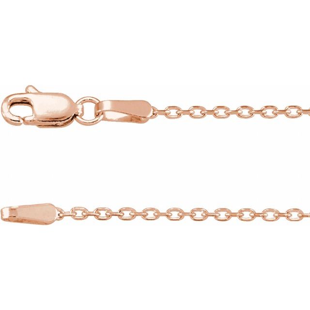 1.5mm diamond-cut cable chain necklace in 14k rose gold, 16"