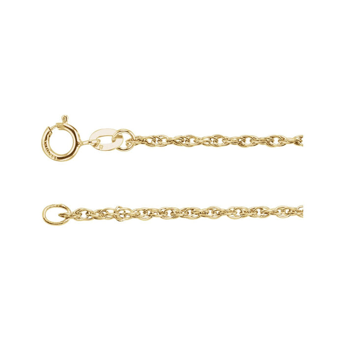 14K Yellow Gold 1.5 mm rope necklace