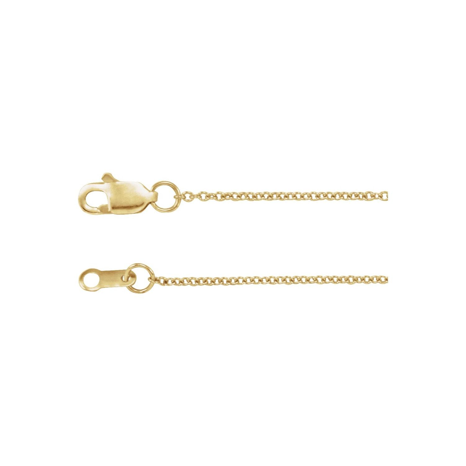 14K Yellow Gold 1 mm cable chain necklace