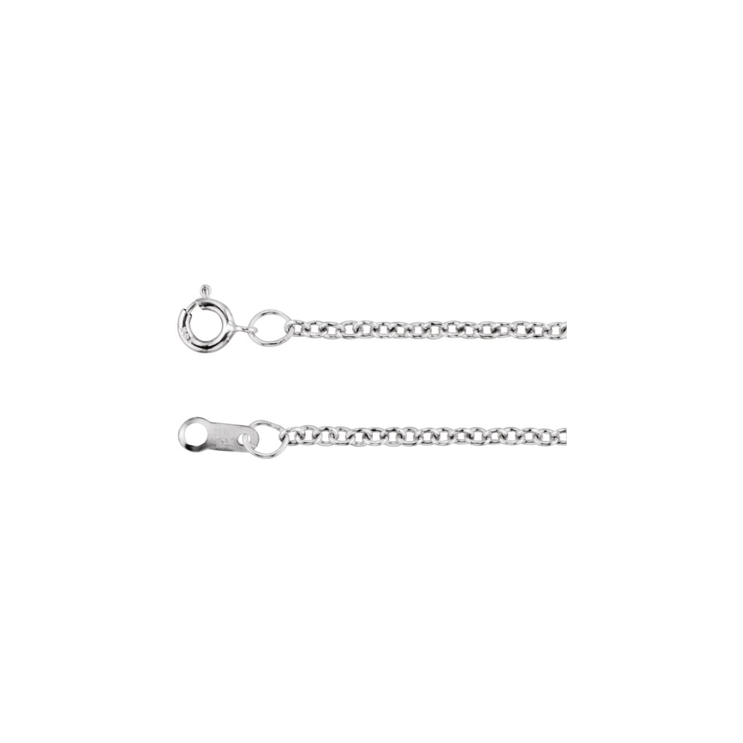 14K White Gold 1.5 mm cable chain necklace