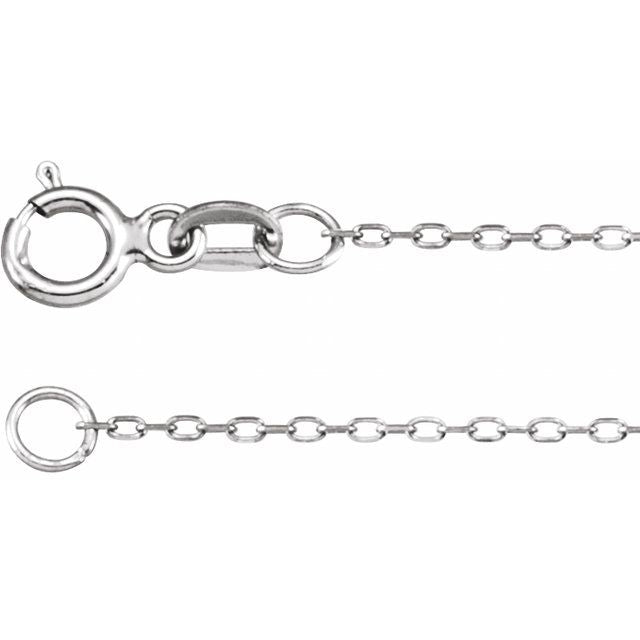 0.85mm diamond-cut cable chain necklace in 14k white gold, 16"