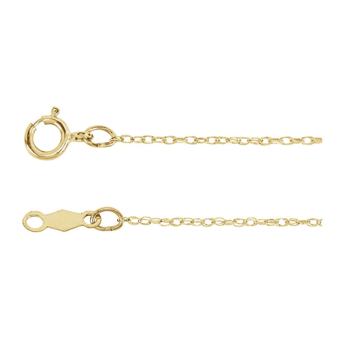 14K Yellow Gold 0.75 mm rope necklace