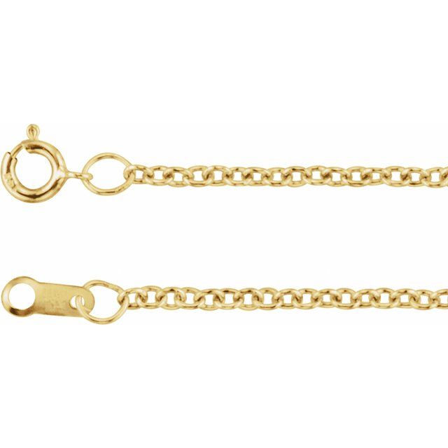 1.5mm cable chain necklace in 14k yellow gold, 16"