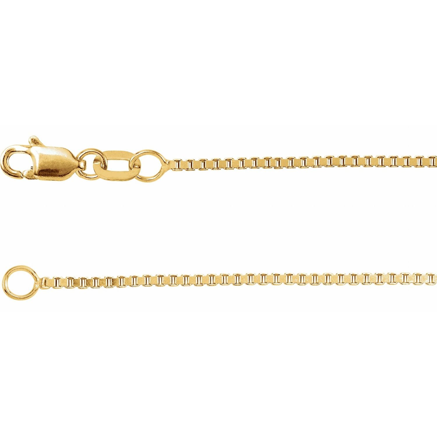 14K Yellow Gold 1 mm box chain necklace