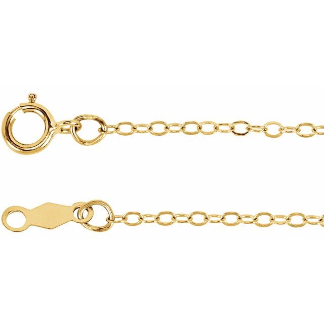 1.3mm flat cable chain necklace in 14k yellow gold, 16"