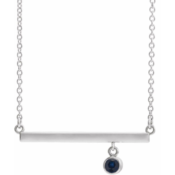Bezel-Set Natural Blue Sapphire Pendant