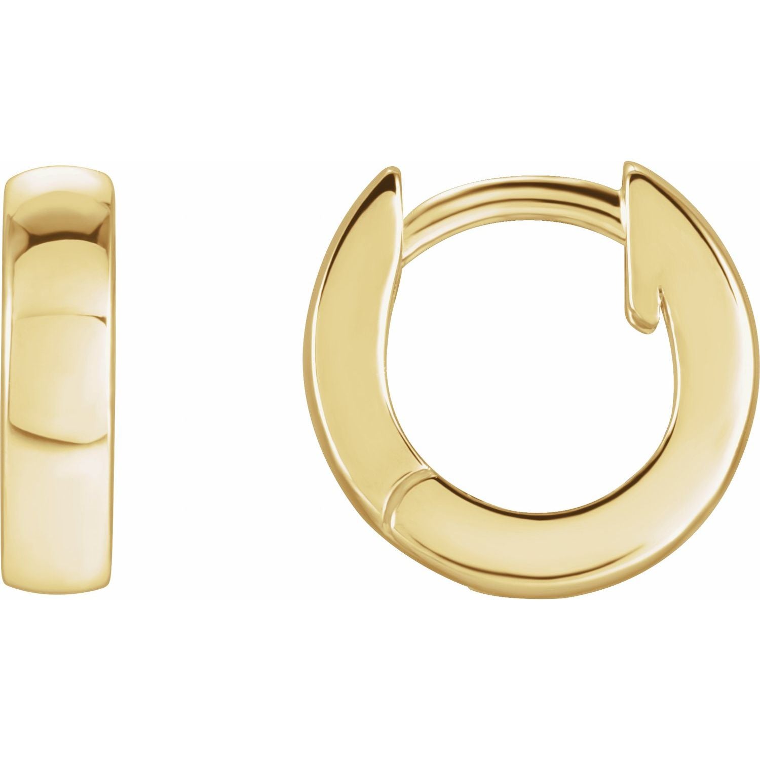 Petite 9.5 mm Hinged Gold Hoop Earrings in 14K Yellow Gold