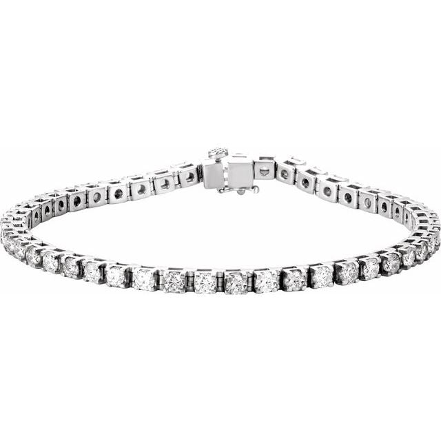 blue sapphire & diamond tennis bracelet in 14k yellow gold