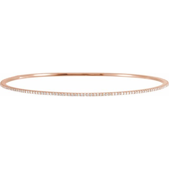 diamond stackable bangle bracelet in 14k rose gold