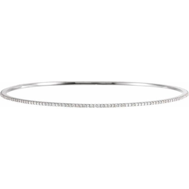 diamond stackable bangle bracelet in 14k white gold