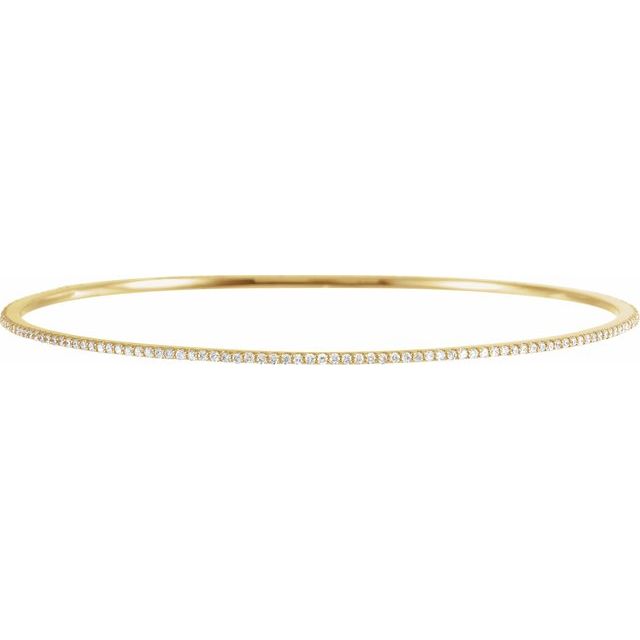 diamond stackable bangle bracelet in 14k yellow gold