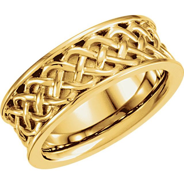 Celtic-Inspired Men's Wedding Band, 7.5 mm width