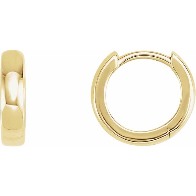 medium hinged gold hoop earrings in 14k yellow gold, 11.5 mm