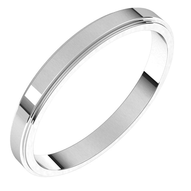 2.5mm stepped-edge flat stacking band in Platinum