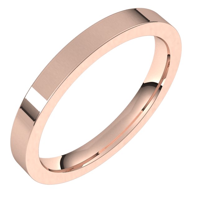 2mm comfort-fit flat stacking band in 10K Rose Gold