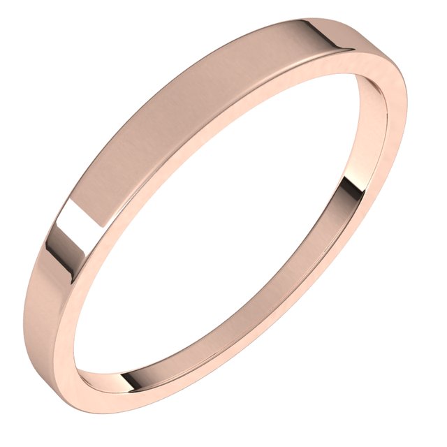 2.5mm tapered flat stacking band in 10K Rose Gold