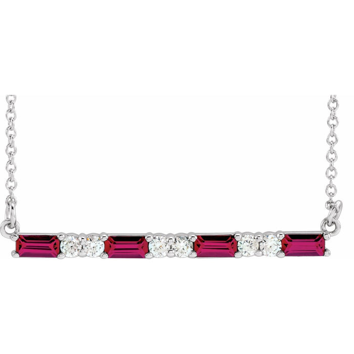 Diamond Bar Ruby Pendant