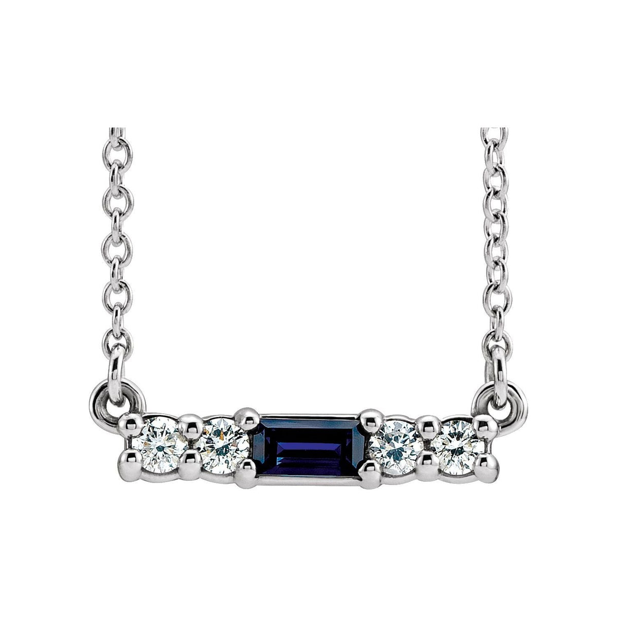 1/8 ct Diamond-Accented Natural Blue Sapphire Pendant