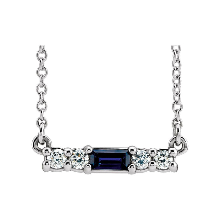 1/8 ct Diamond-Accented Natural Blue Sapphire Pendant