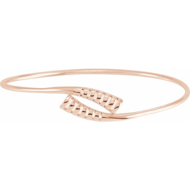 bypass bangle bracelet in 14k rose gold