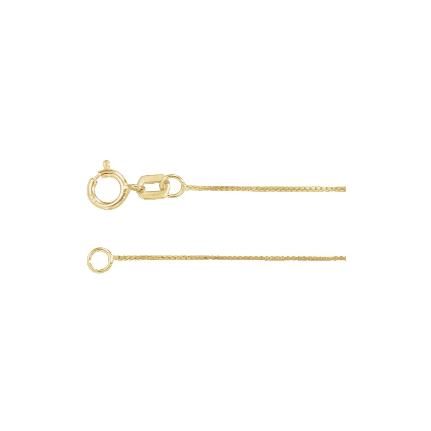 14K Yellow Gold 0.55 mm box necklace