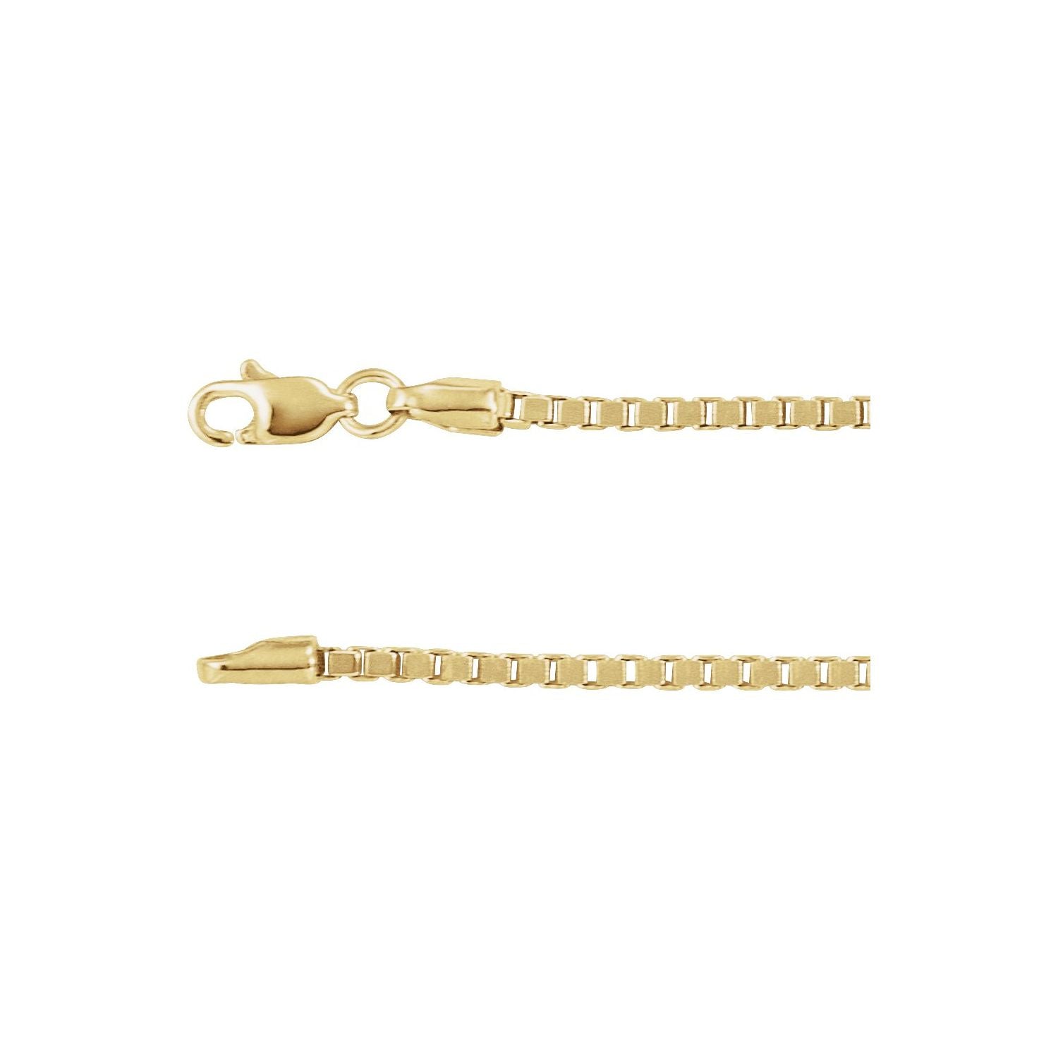 14K Yellow Gold 1.82 mm box necklace