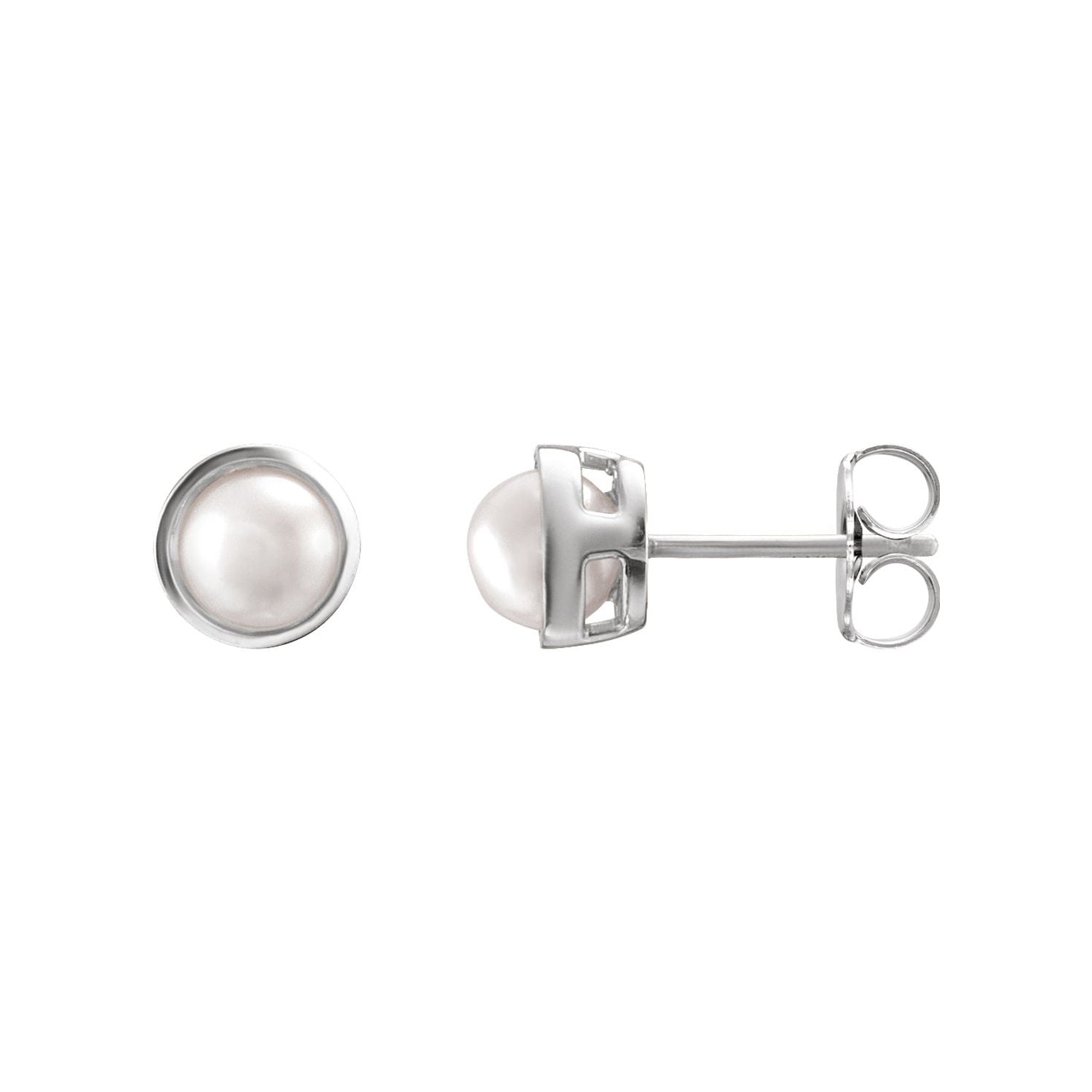 akoya cultured pearl stud earrings in 14k white gold