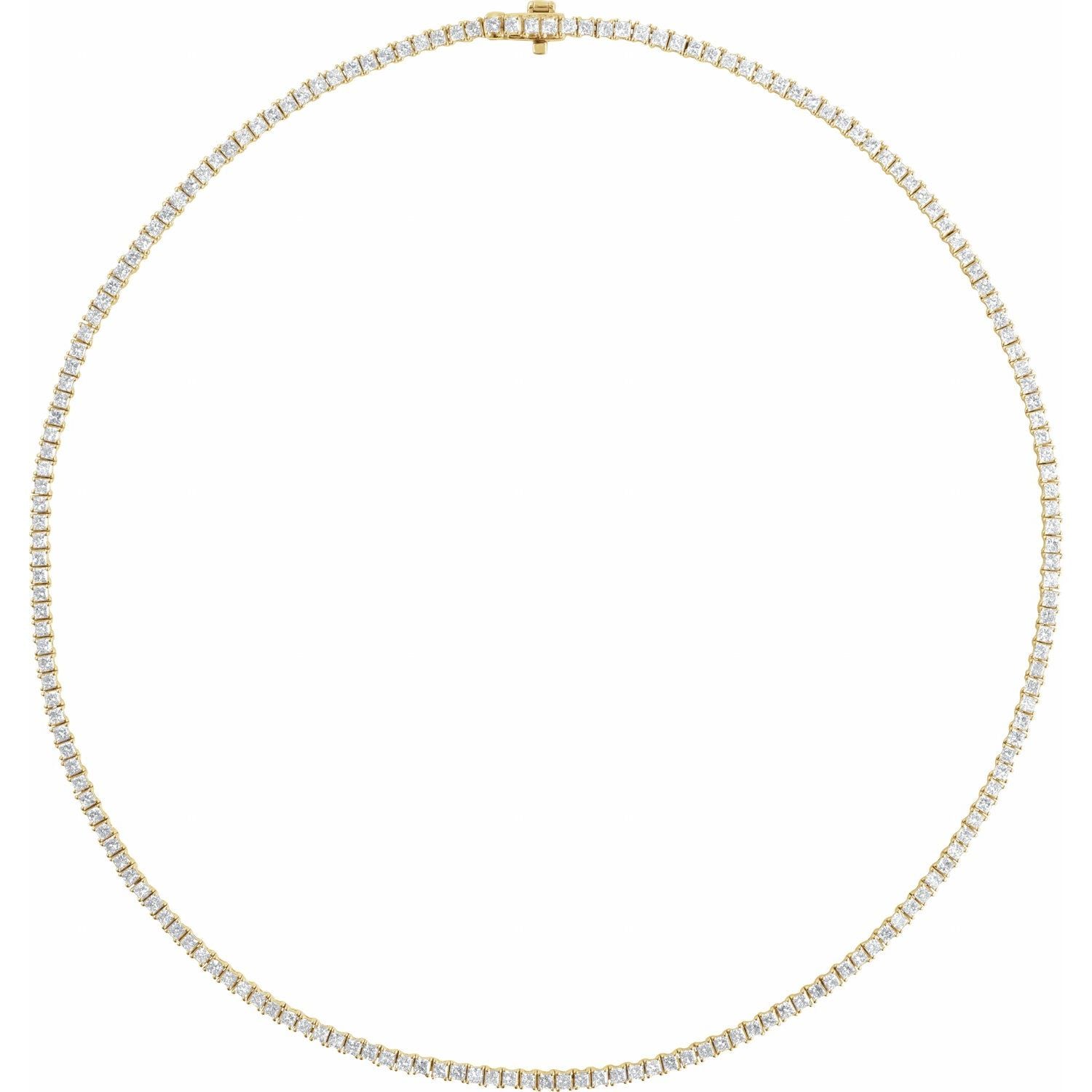 7 1/4 ct Lab-Grown Diamond Tennis Necklace in Yellow Gold