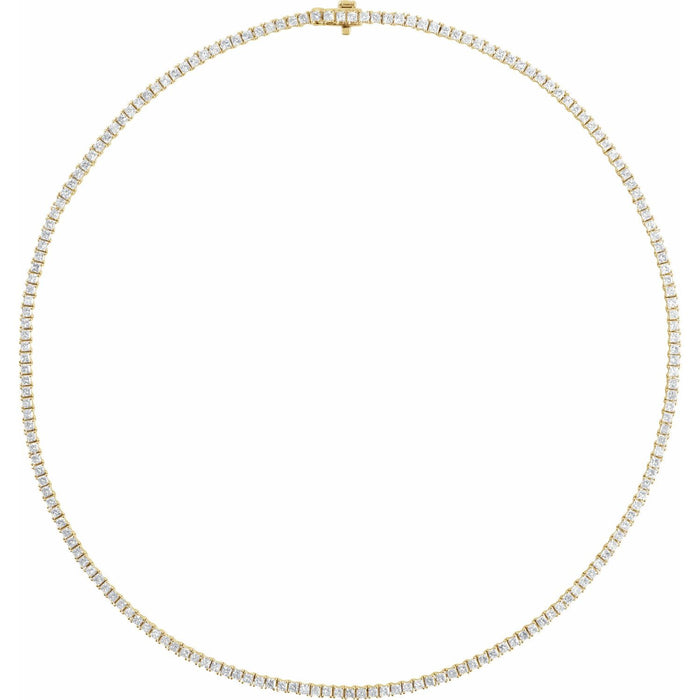 7 1/4 ct Lab-Grown Diamond Tennis Necklace in Yellow Gold
