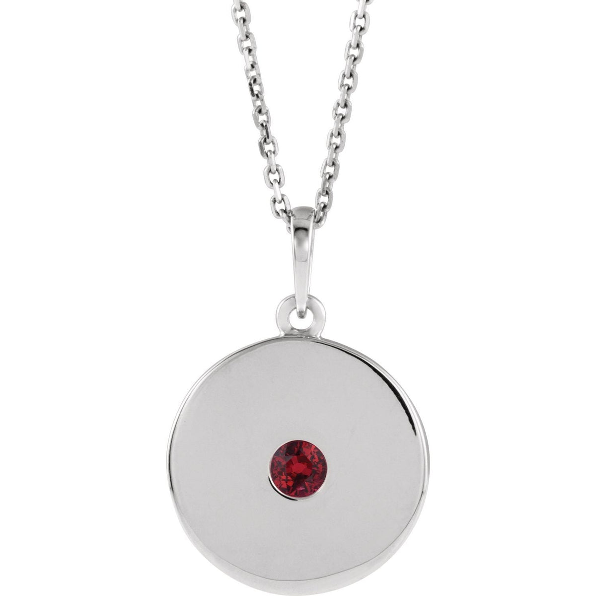 Disc Lab-Grown Ruby Pendant