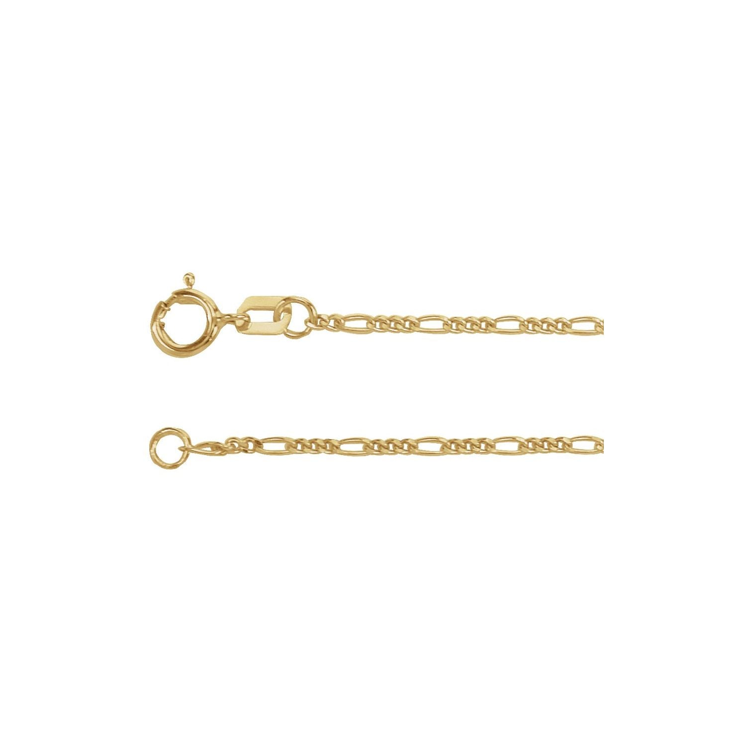 14K Yellow Gold 1.28 mm figaro chain necklace