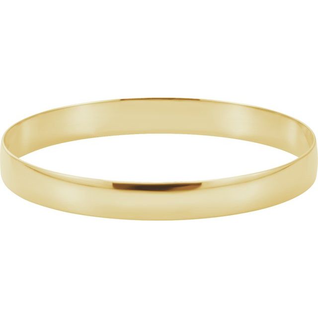 engravable half-round bangle bracelet in 14k yellow gold