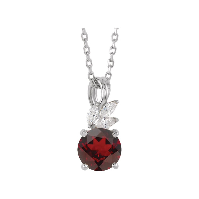 Garnet & Diamond Cluster Pendant