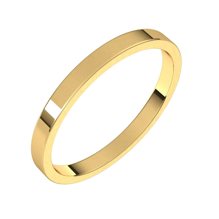 2mm Flat Wedding Band in yellow gold
