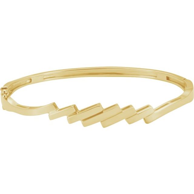 classic hinged bangle bracelet in 14k yellow gold