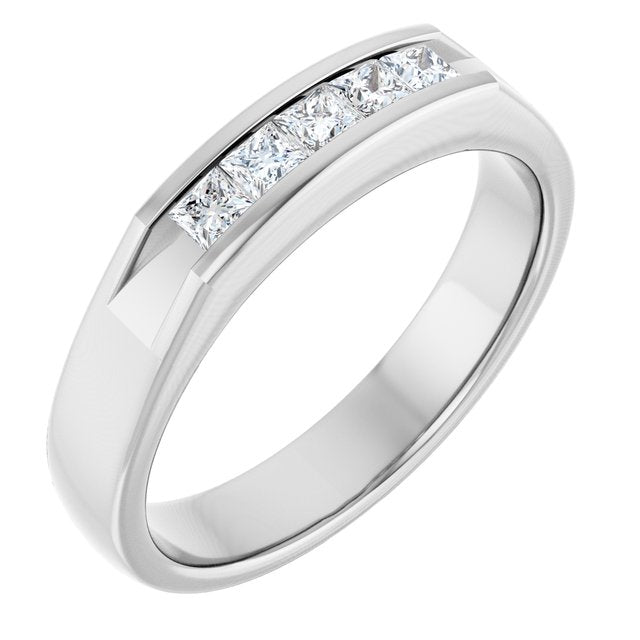 Men's Classic Channel Diamond Band, 1/4 CTW Natural