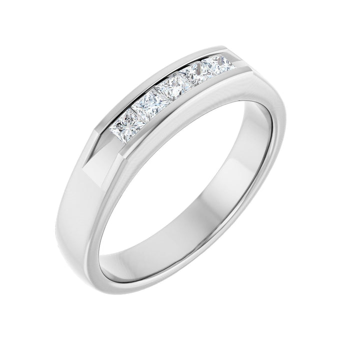 Men's Classic Channel Diamond Band in white gold
