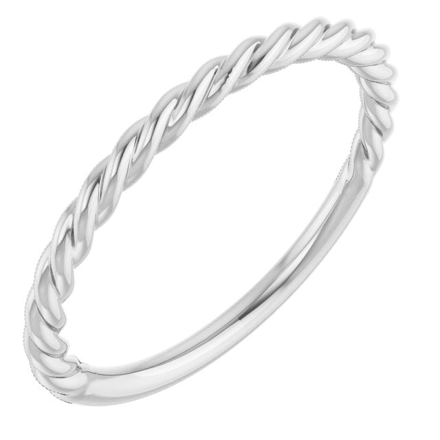 1.7mm rope stacking band in Platinum